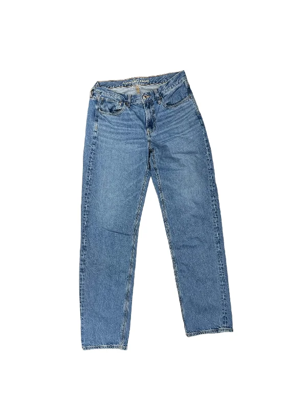 Jeans Straight By American Eagle In Blue Denim, Size: 6