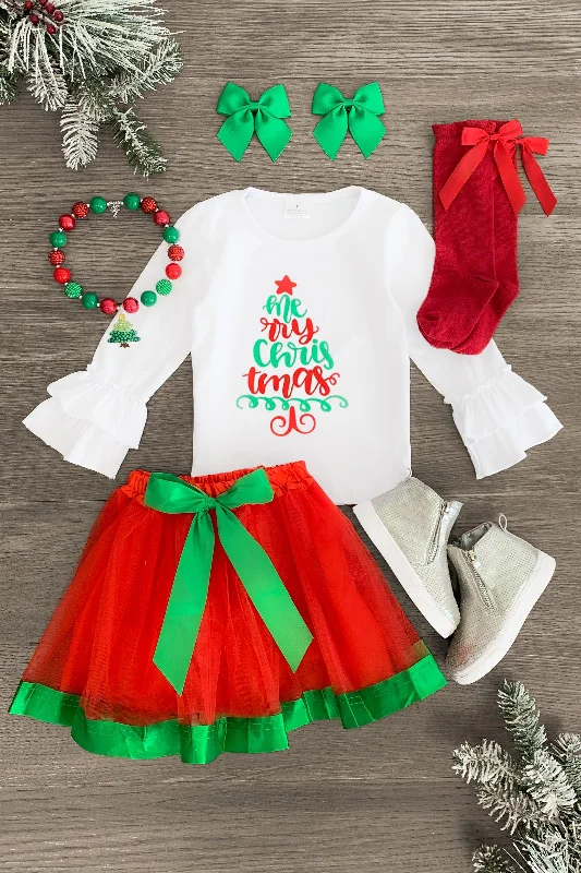 "Merry Christmas" Tutu Skirt Set