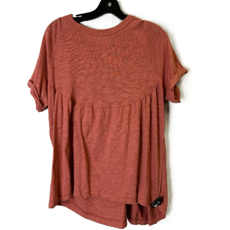 Top Short Sleeve Basic By American Eagle In Orange, Size: Xs