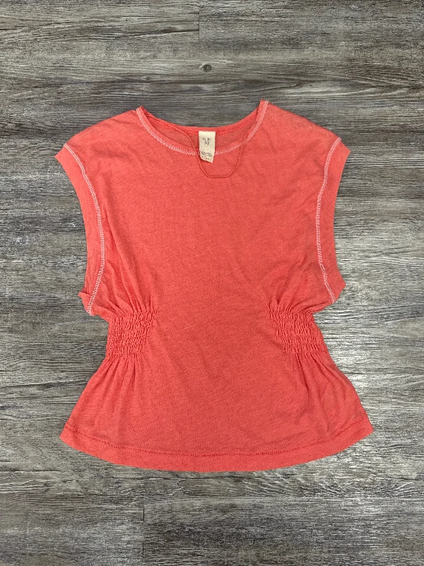 Top Short Sleeve By Free People In Orange, Size: S