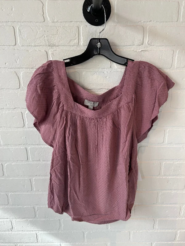 Top Short Sleeve By Loft In Pink, Size: Xsp