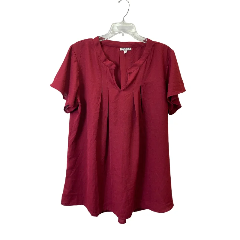 Top Ss Basic By Mileage In Red, Size:1X