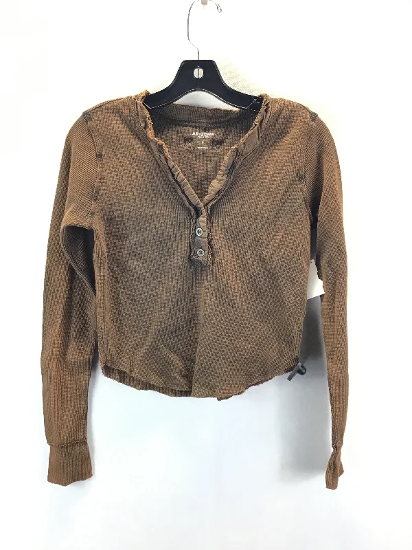 Top Long Sleeve By Arizona In Bronze, Size: L