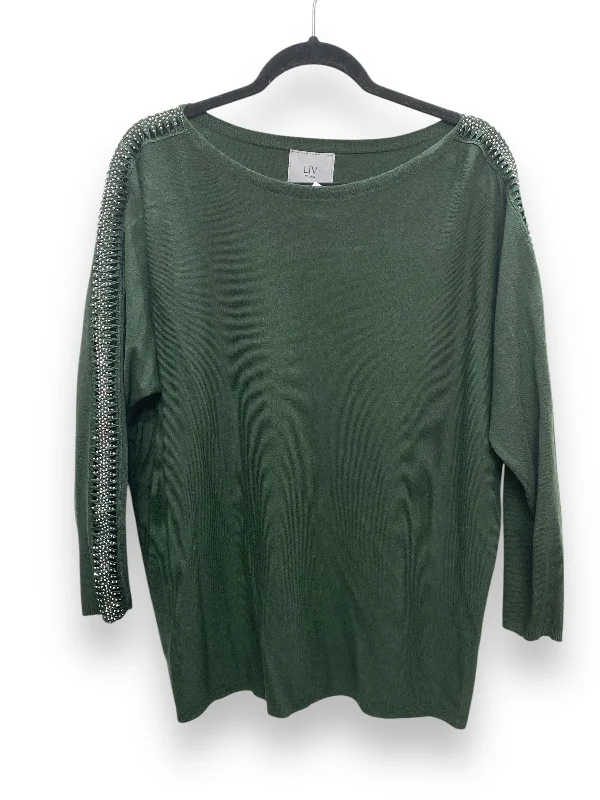 Top Long Sleeve By Cmc In Green, Size: 1x