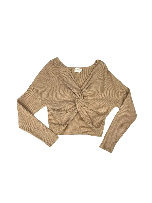 Top Long Sleeve By Dreamers In Tan, Size: M