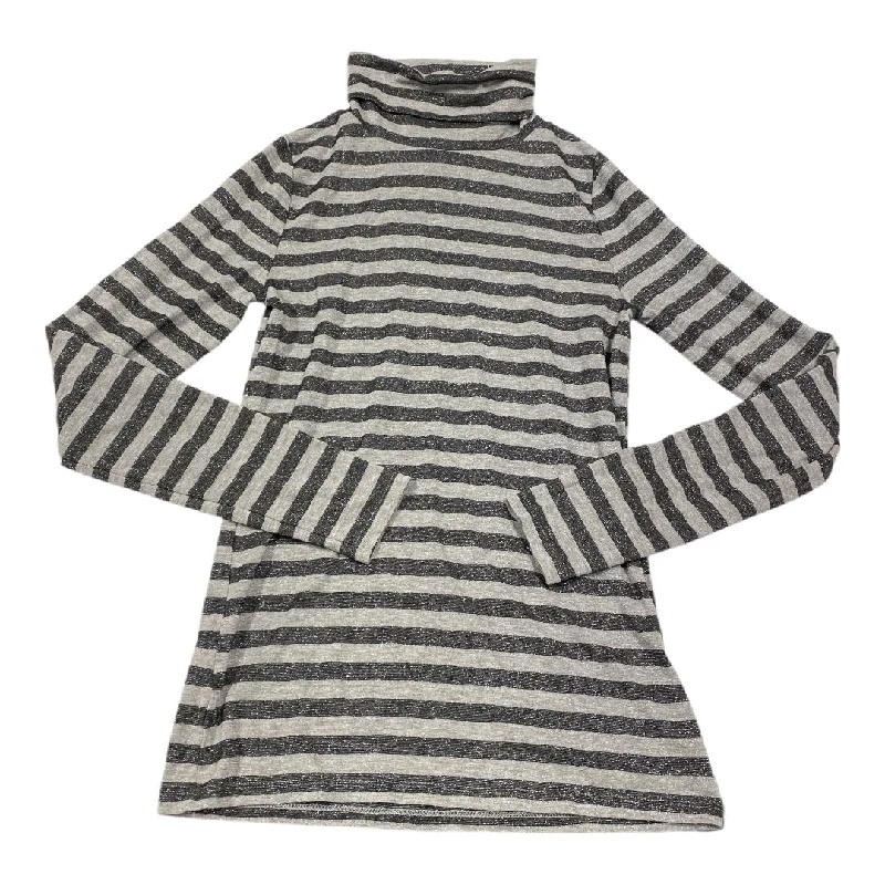 Top Long Sleeve By Loft In Black & Grey, Size: S