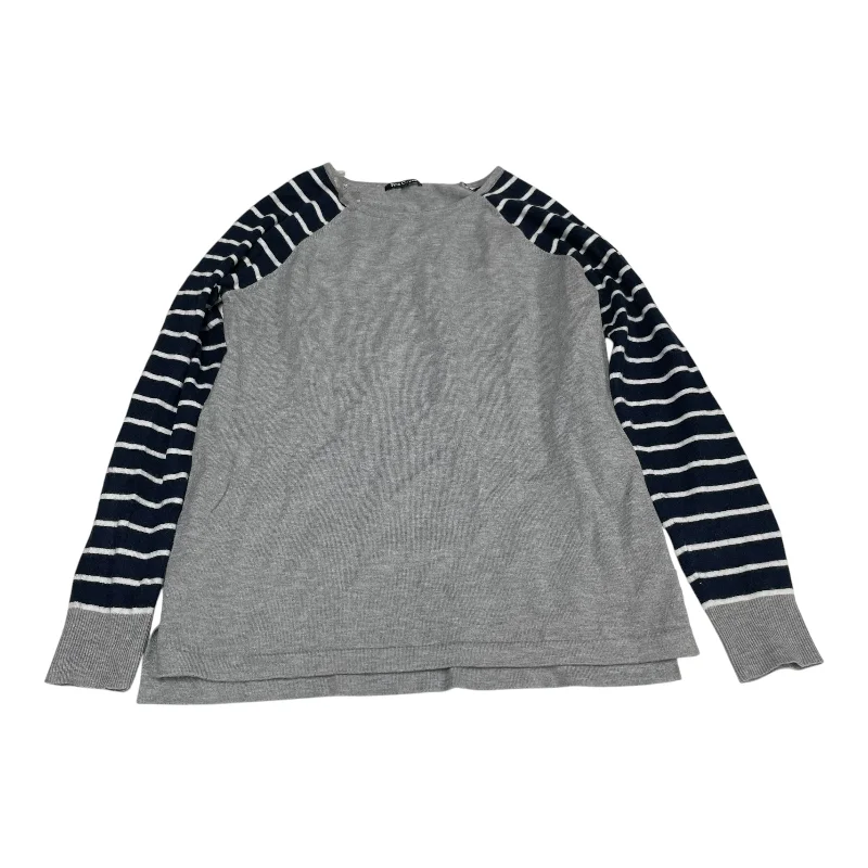 Top Long Sleeve By Pink Clover In Blue & Grey, Size: M