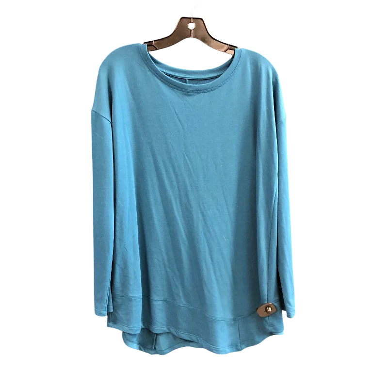 Top Long Sleeve By St Johns Bay In Teal, Size: M