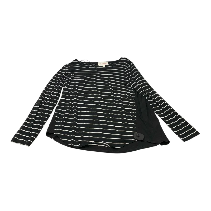 Top Long Sleeve By Two By Vince Camuto In Black & White, Size: L