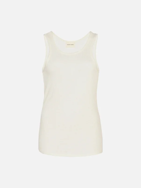 Alicudi Knitted Tank Top in Ivory